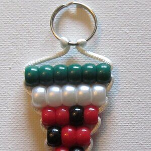 Pony Beads Pizza Slice Keychain #4712025